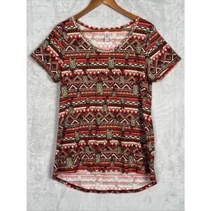 Lularoe Christmas Tunic Top Scottie Dogs Women's Medium M Xmas Shirt Puppies Red